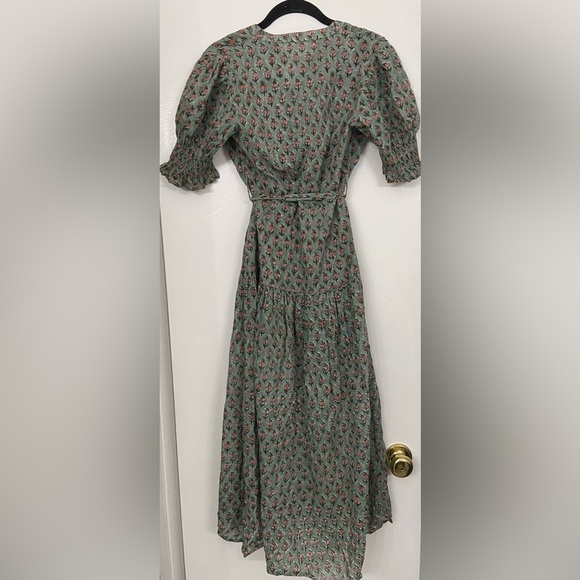 Daughters of India The Prairie Midi Dress Sage Green Size XS - Picture 6 of 10